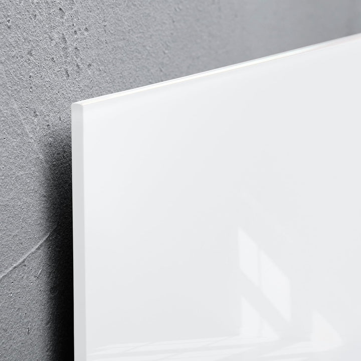 SIGEL GL131 Premium Glas-Magnettafel 78 x 48 cm super-weiss hochglänzend, TÜV geprüft, einfache Mont