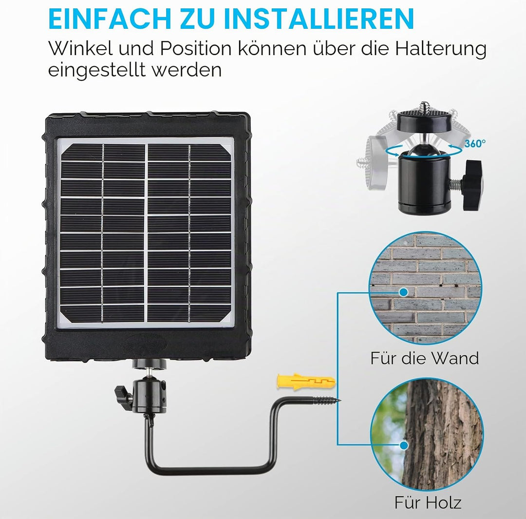 Folgtek 8000mAh Solarpanel 12V/1.2A, 9V/1.6A, 6V/2.4A Ausgang, Externer Eingang 5 V/2A IP66 Wasserdi