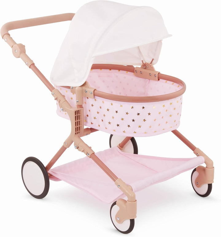 LullaBaby – Kinderwagen Puppenwagen Zwillinge für 36 cm Baby Puppen – Puppenbuggy mit faltbarem Dach