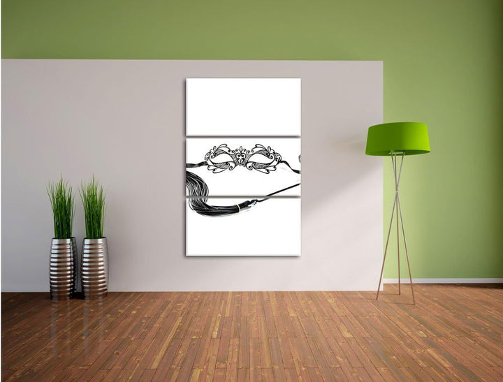 Pixxprint Sexy Frauenoberkörper mit Seilen als Leinwandbild/Grösse: 3 Teilig (120x80) cm/Wandbild/Ku