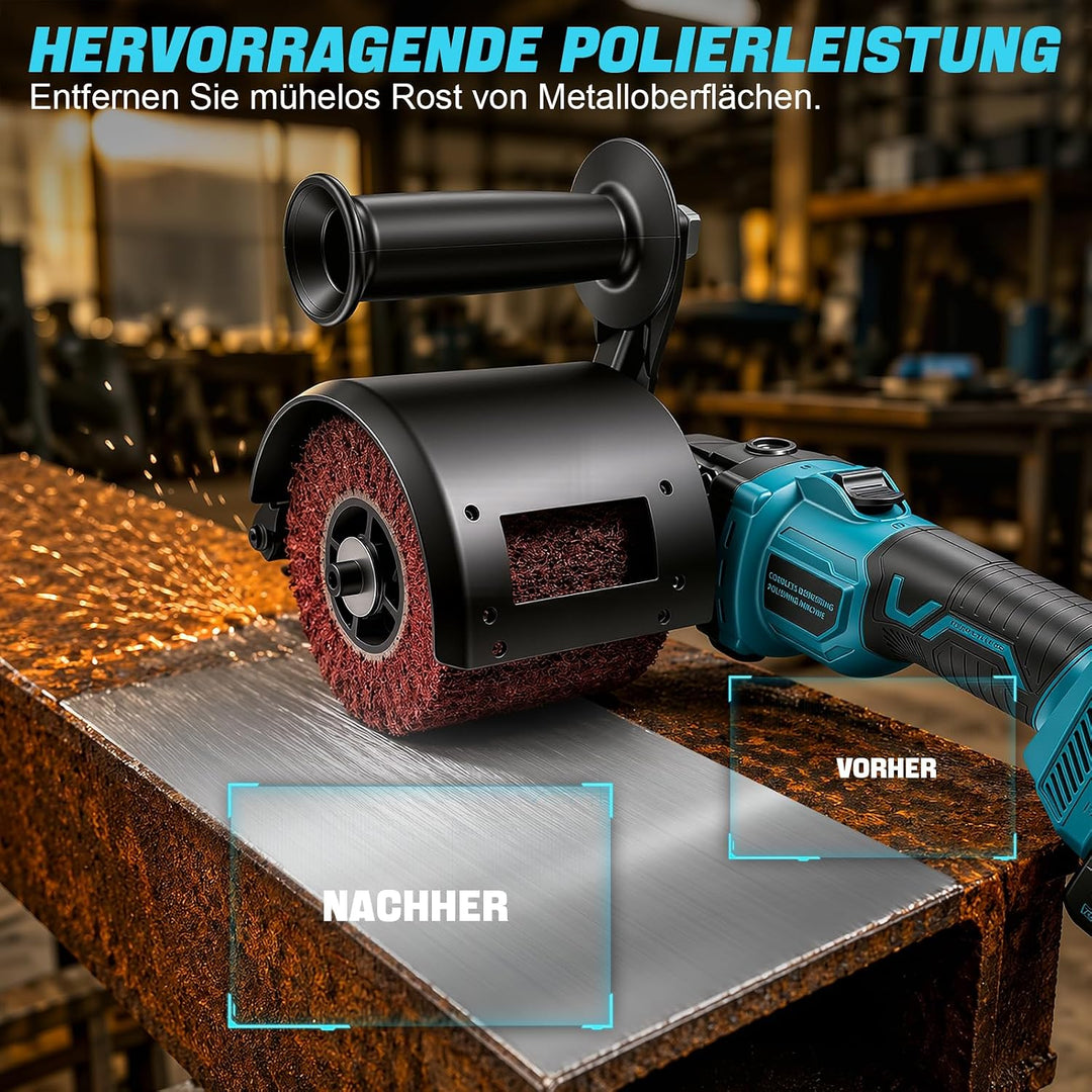 Satiniermaschine Bürstenschleifer Holz Kompatibel mit Makita 18V | 6 Geschwindigkeitsstufen, Leistun