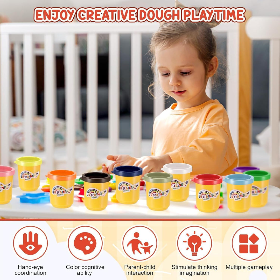 Zocipro Knete Set für Kinder, 12er Set Knetmasse für Fantasievolles und Kreatives Spielen, 12 Farben