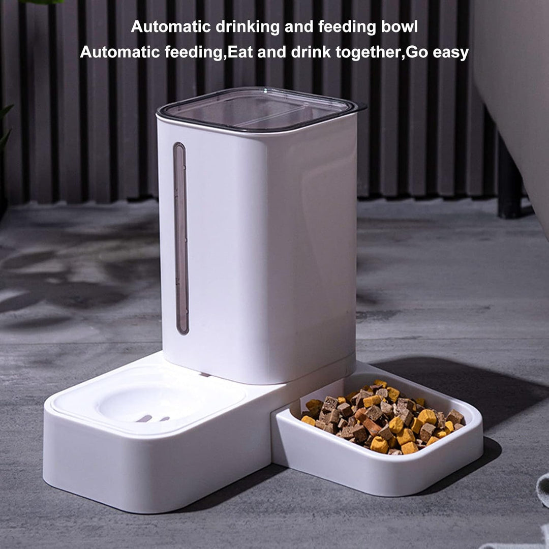 2-in-1-Futterautomat für Haustiere, Hunde- und Katzenfutterspender und Wasserspender 2-in-1-Wasser-