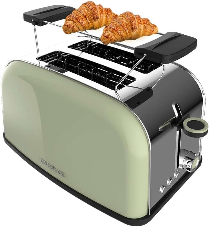 Cecotec Vertikaler Toaster Toastin' time 850 Green, 850W, Doppelter kurzer und breiter Schlitz 3,8 c