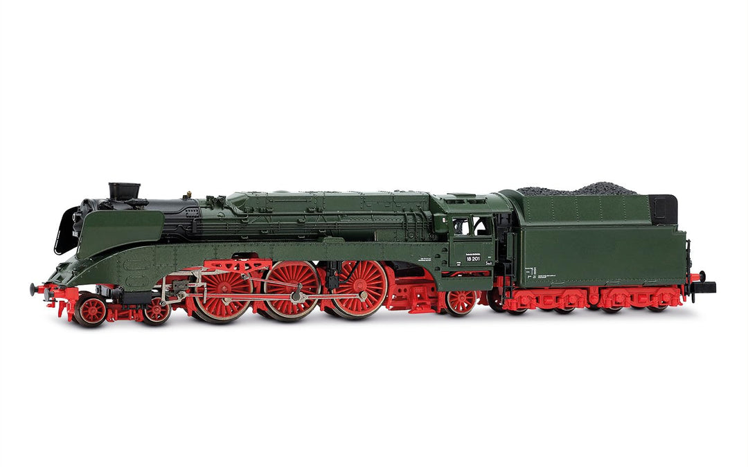 Arnold HN2663S DR, Dampflokomotive 18 201, Kohletender, grün ohne Zierlinie (1. Originallackierung),