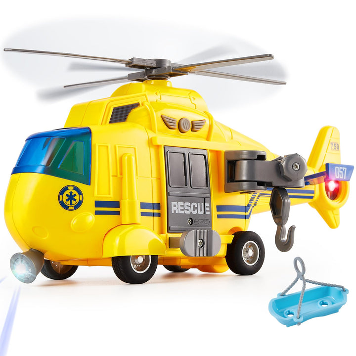 HERSITY Hubschrauber Kinder mit Drehpropeller, Flugzeug Spielzeug Gross Licht und Sound Helikopter K