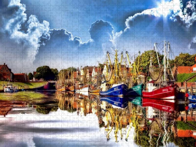 CALVENDO Puzzle Der Hafen Greetsiel 1000 Teile Lege-Grösse 64 x 48 cm Foto-Puzzle Bild von Peter Rod