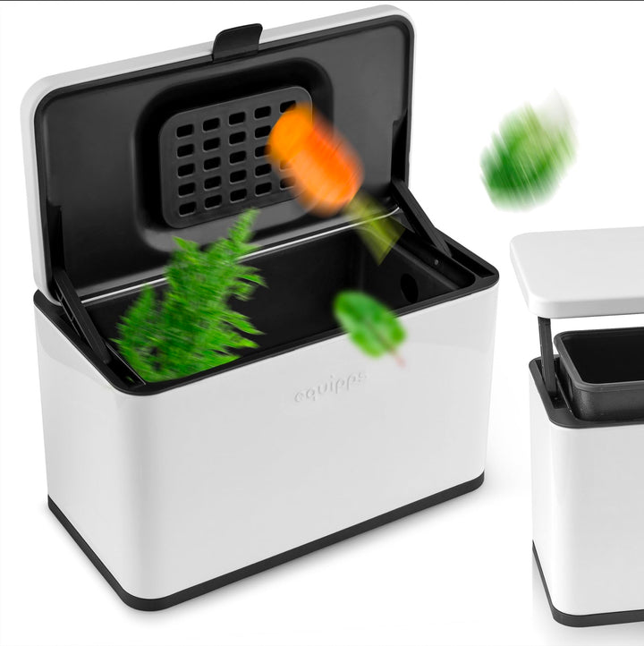 equipps Bio Mülleimer 3L | Komposteimer Küche für Bio Müll & Co | Mülleimer mit Geruchsfilter | Komp