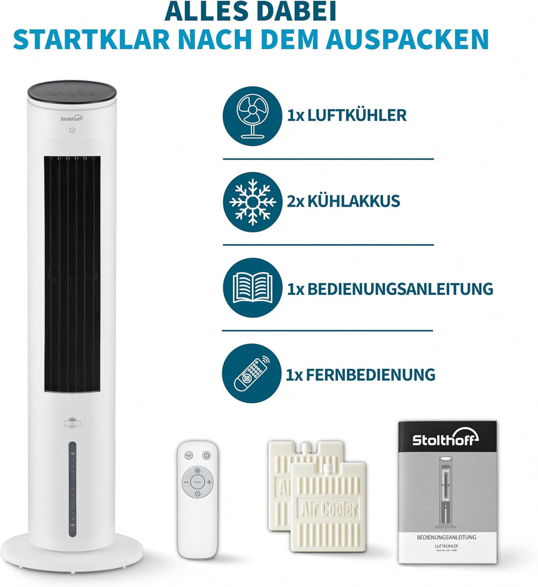 Turmventilator mit Wasserkühlung, Luftkühler, Verdunstungskühler, Ventilator, Tragbares Kühlgerät, T