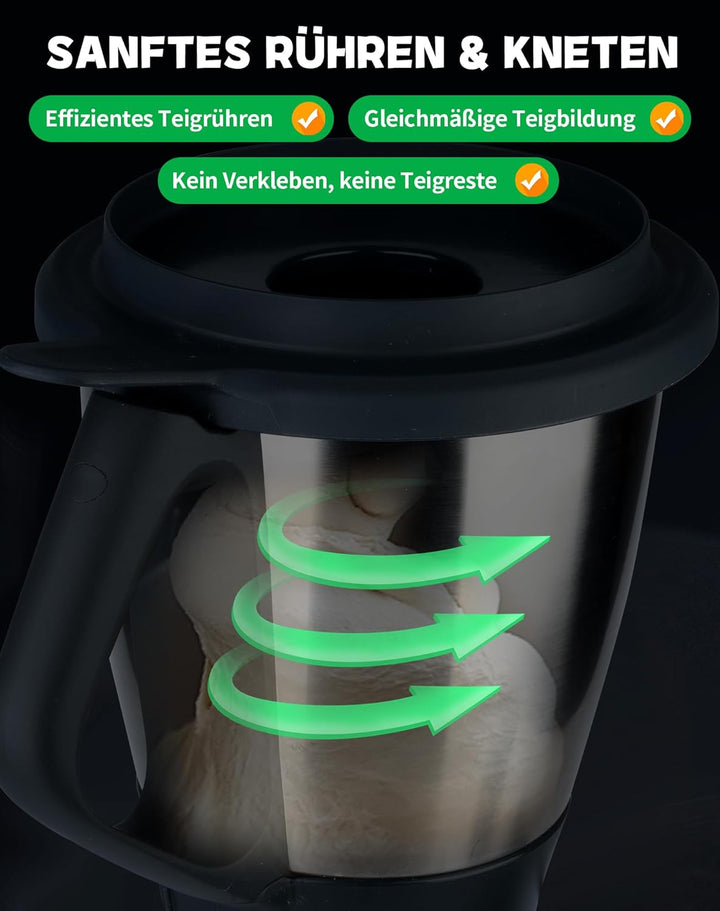 Messer für Vorwerk Thermomix TM5, TM6 und TM7 – Edelstahl Mixmesser & Teigmesser mit Dichtring, pass
