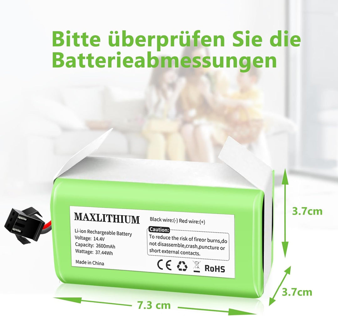 14.4V 2600mAh Ersatz-Akku Akku kompatibel mit Eufy RoboVac 11S 11S MAX G10 Hybrid G20 Serie 15C 30 3