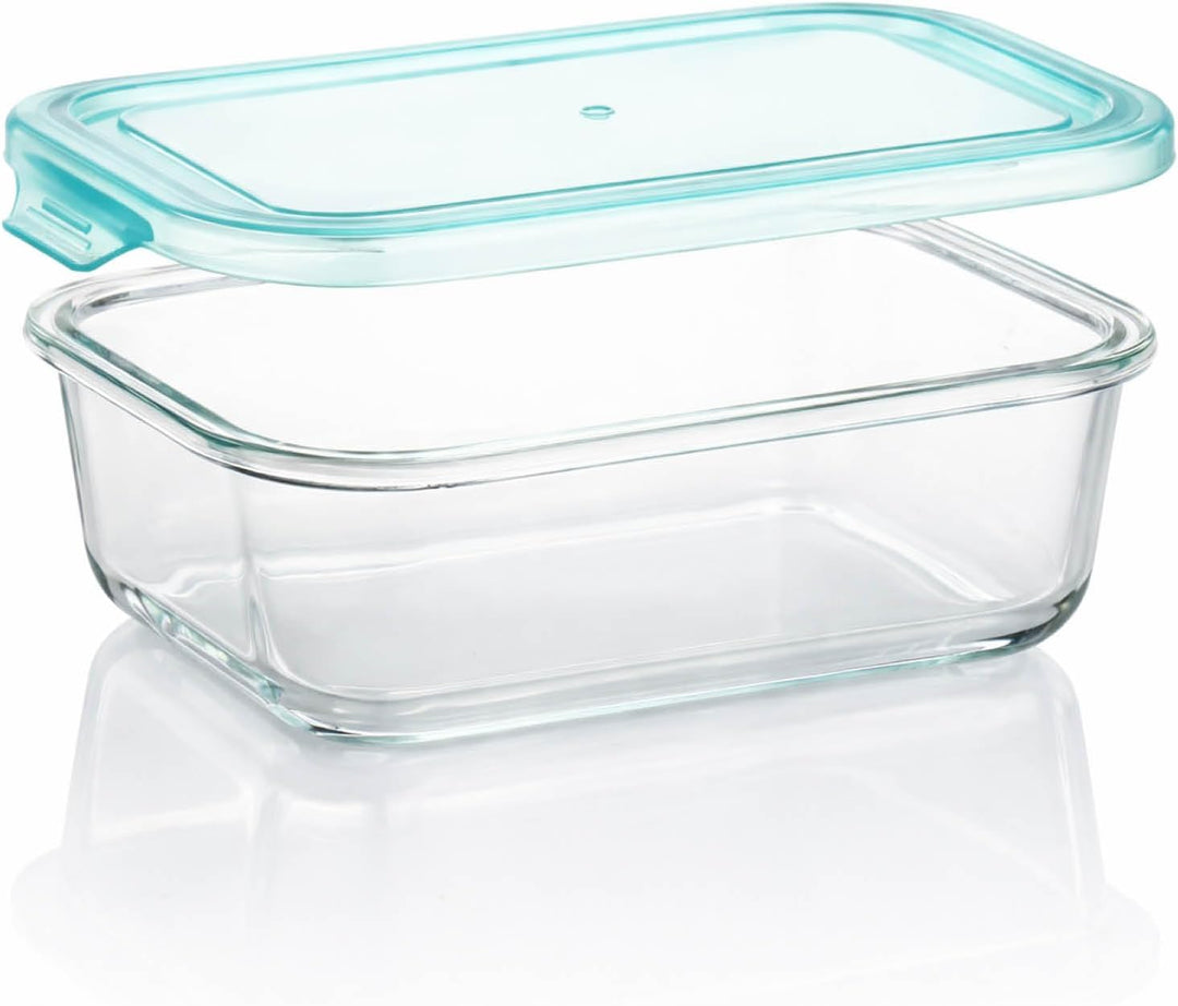 com-four® 6x Auflaufformen aus Borosilikatglas mit Deckel - hitzebeständige Glasformen für Ofen, Mik
