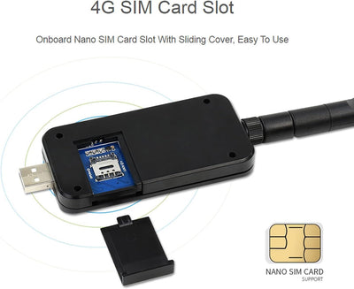 SIM7600G-H 4G-DONGLE mit Antenne, Unterstützt 2G/3G/4G-Netzwerk, USB/UART-Kommunikation, 150 Mbit/s