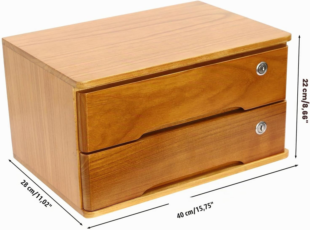 2 Schicht Desktop Storage Box, Desktop Storage Box mit abschliessbarer Schublade, Bürobedarf Schubla