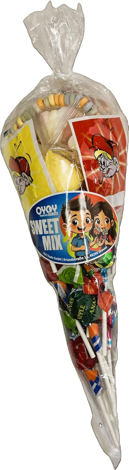 OYOY Schultüte gefüllt mit Süssigkeiten Mix I Schultüte Pegasus I Schultüte 35 cm I kleine Schultüte
