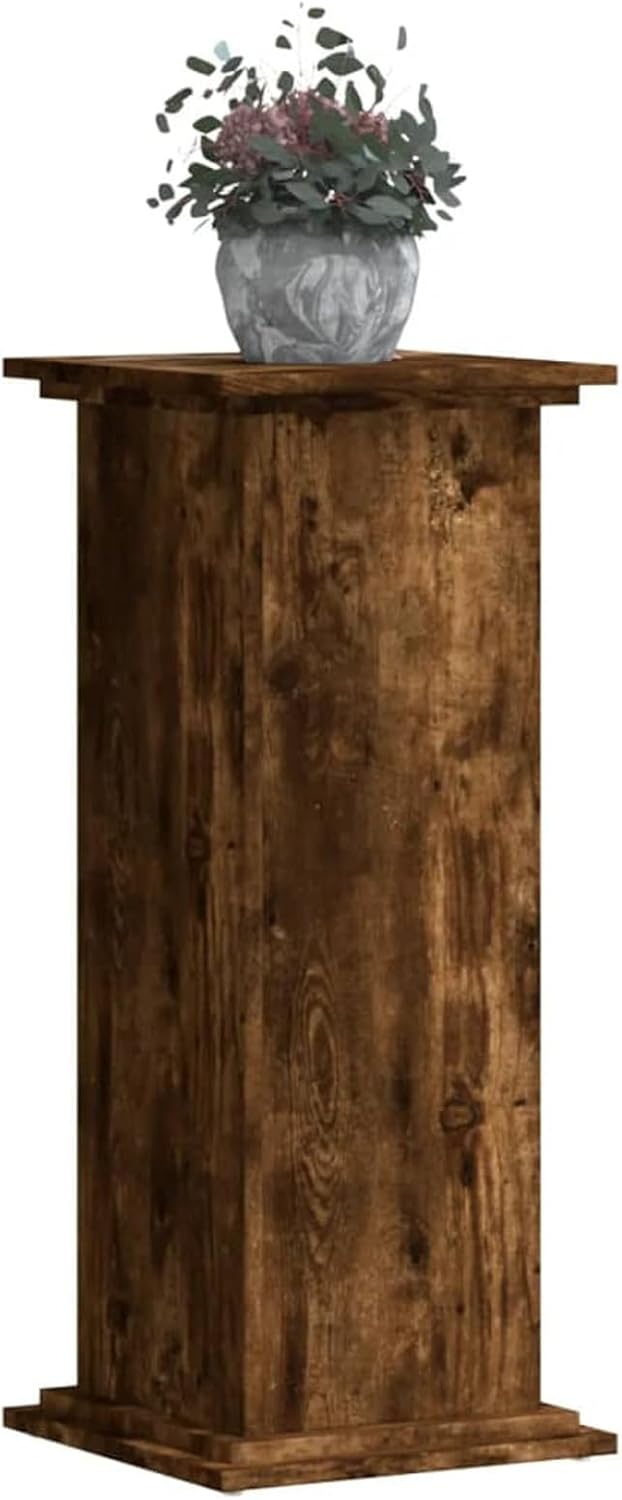 Gecheer Pflanzenständer Räuchereiche 33x33x80 cm Holzwerkstoff stark stabil dekorativ für Inneneinri