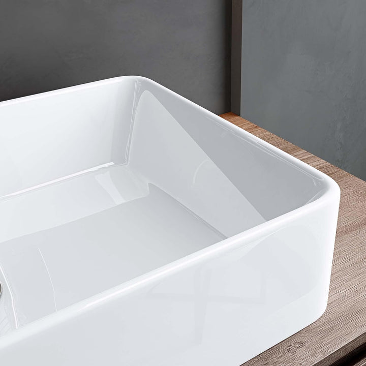 Mai & Mai Aufsatzwaschbecken aus Keramik, weiss mit Nano-Beschichtung Brüssel105D Breite: 58 cm Weis