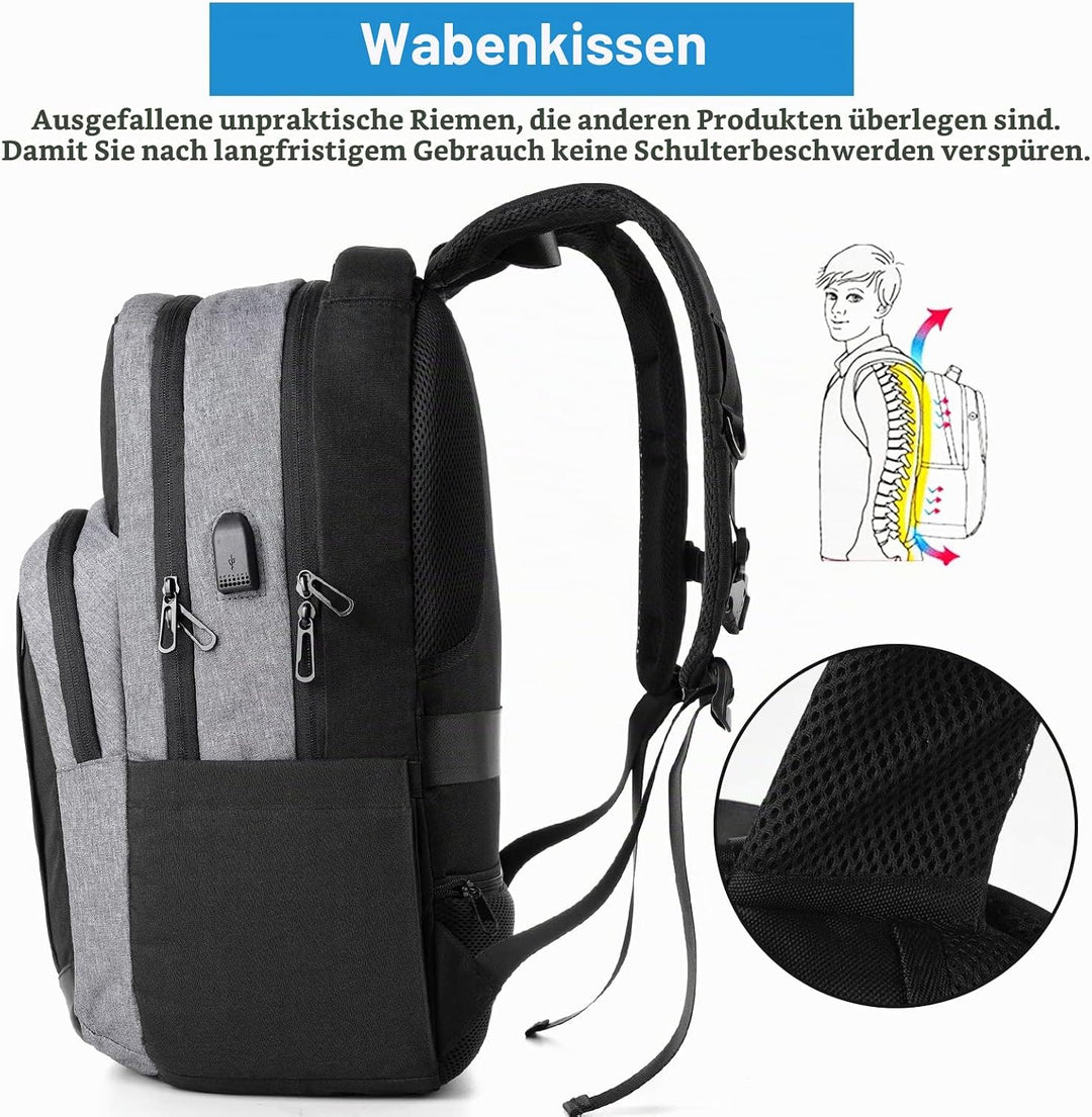 Schulrucksack Jungen Mädchen Teenager, Rucksack Herren Damen Daypacks für 15.6 Zoll Laptop Rucksack