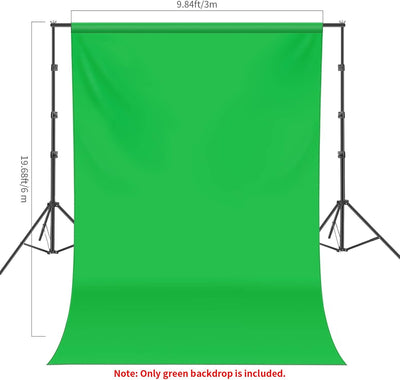 Neewer 10 x 20FT / 3 x 6 M Fotostudio 100% reines Muslin Faltbare Hintergrund Grün 10x20' Grün, 10x2