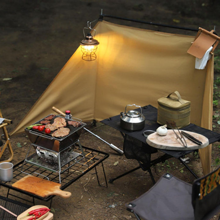 Camping-Tisch-Windschutz, Windschutz Tischgrill Windschutzscheibe, Faltbarer Windblocker für Tischko