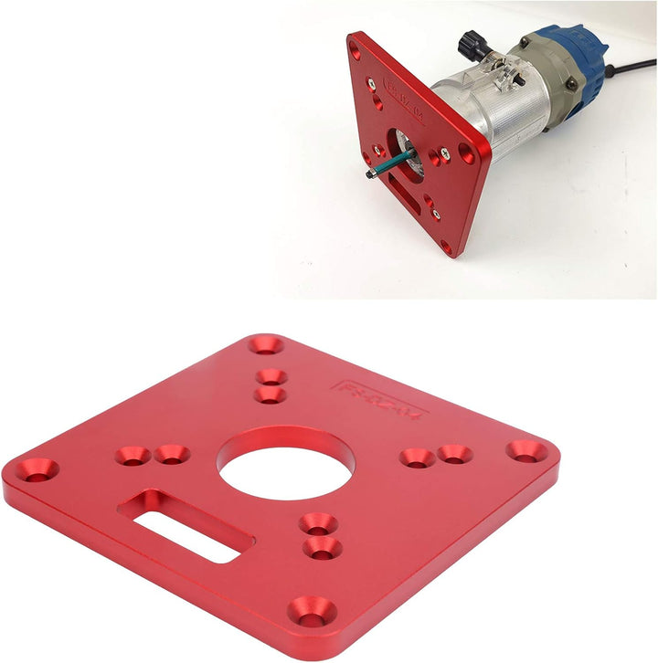Router Base, Flip Board aus Aluminiumlegierung, Router Sub Base Plate mit Vorgebohrten Löchern Kompa