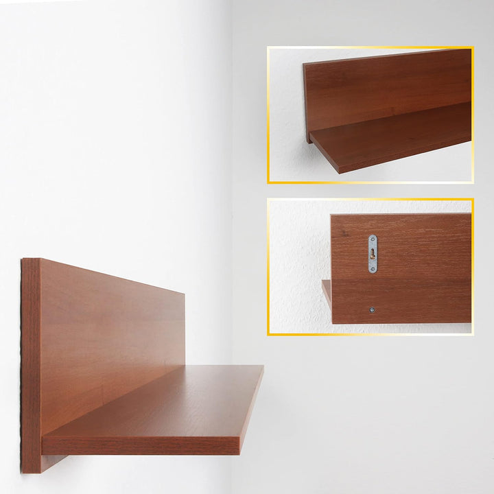 RICOO Wandregal 98 x 19 x 19 Braun Rustikal Eiche, Spanplatte aus Holz, Hängereral WM052-ER, Regal W
