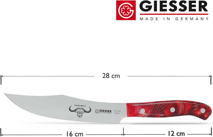 GIESSER seit 1776 - Made in Germany - Zubereitungsmesser 16 cm Red Diamond, PremiumCut Veggie No 1,