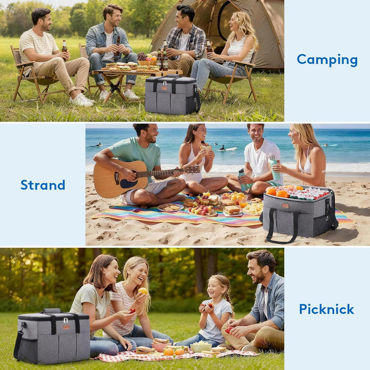 Lifewit Kühltasche 30L, Kühlung Thermoisoliert Tragbar Faltbar Wasserdicht, Gross Picknicktasche für
