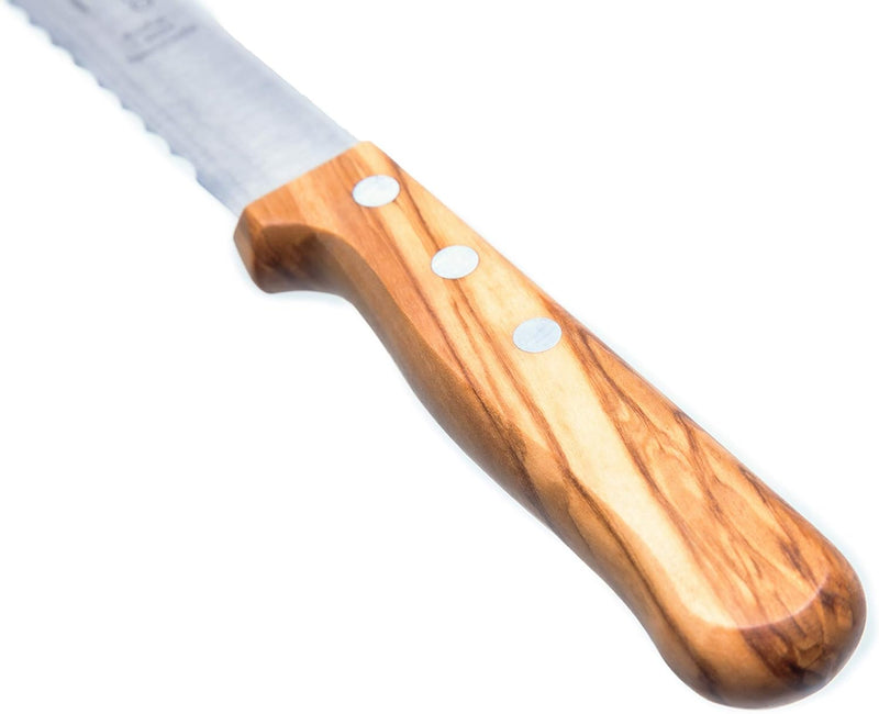Marsvogel Brotmesser Olivenholz 2,0 mm Rückenstärke mit Welle Made in Solingen by Neustanlo, Olivenh