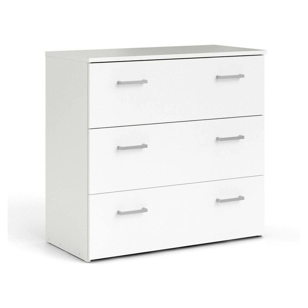 Dmora Kommode mit drei Schubladen mit Griffen, weisse Farbe, 74 x 69 x 36 cm