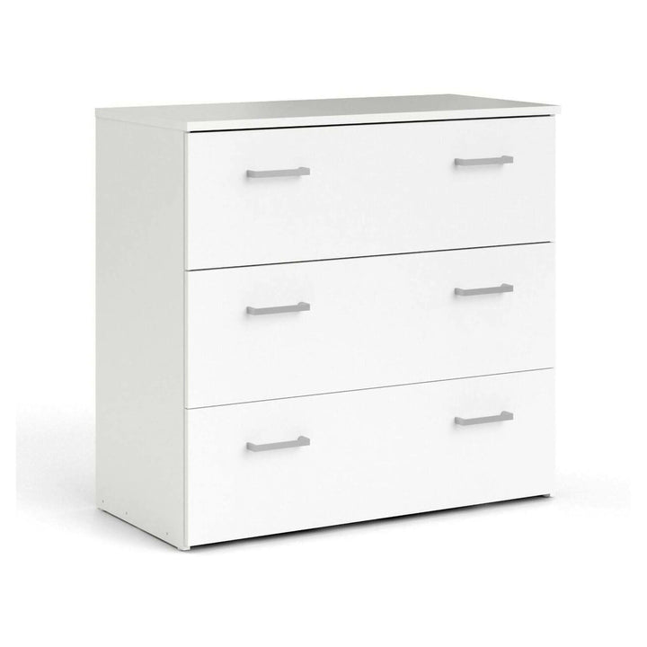 Dmora Kommode mit drei Schubladen mit Griffen, weisse Farbe, 74 x 69 x 36 cm