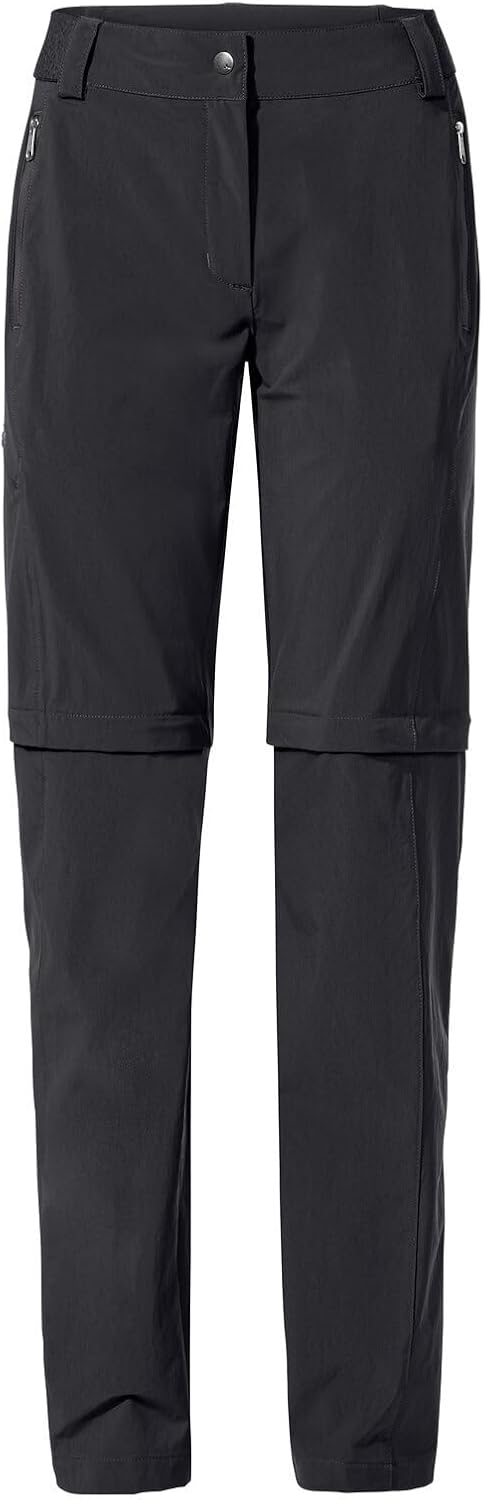 VAUDE Wanderhose Damen Zip-off Farley Stretch III, schwarz - Grösse 48 Lang, wasserdichte Outdoorhos