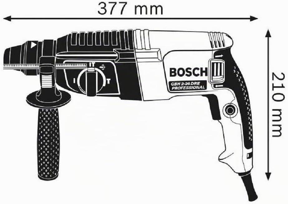Bosch Professional Bohrhammer GBH 2-26 DRE (830 Watt , 2.7Joule, SDS-plus, Tiefenanschlag 210 mm, Al