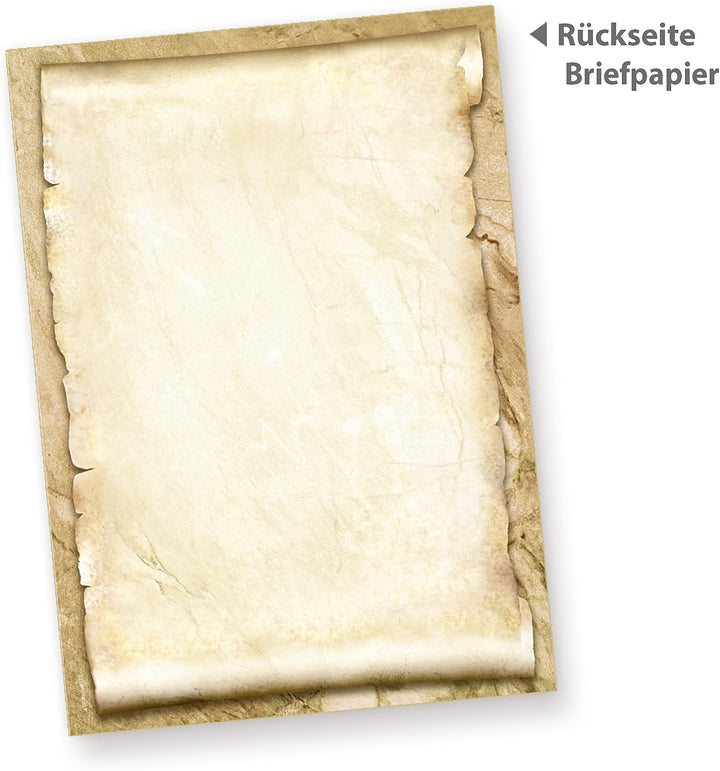 TATMOTIVE ROTE ROSE Briefpapier Set für Liebesbriefe (25 Sets) A4 Papier beidseitig + Umschläge Lieb