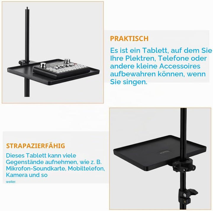 Supvox Mikrofonständer Ablage Soundkartenschale Verstellbares Live Broadcast Regal Kunststoff Tablet