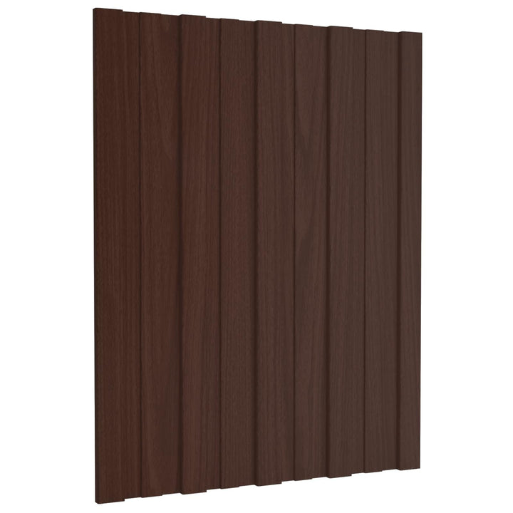 Dachpaneel 12 Stück Braun 60 x 45 cm Verzinkter Stahl, Wellplatten Dach Welldach wetterfest, Wellble