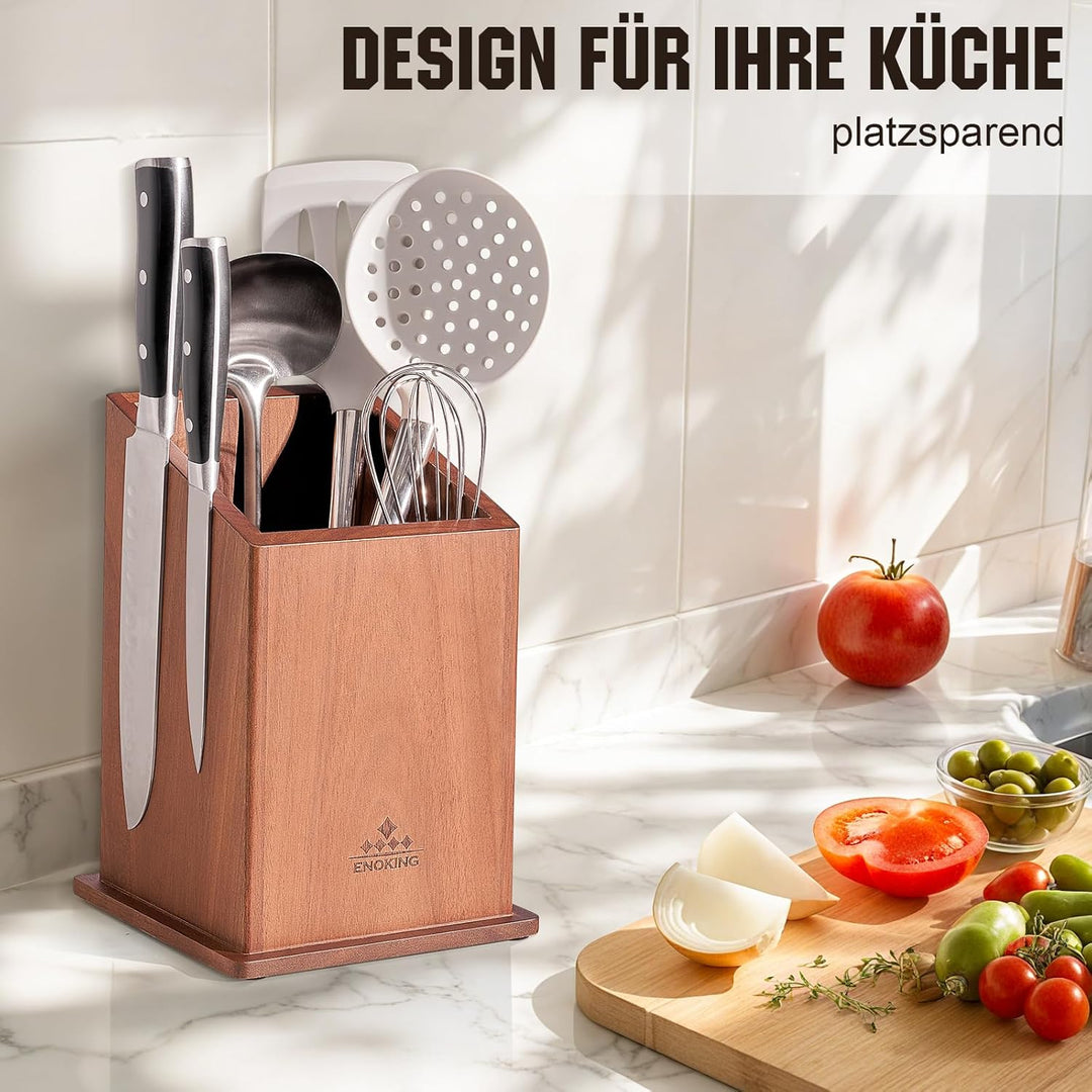 ENOKING Messerblock Magnetisch ohne Messer, messerhalter magnetisch aus Akazienholz, Extra grosse Ka