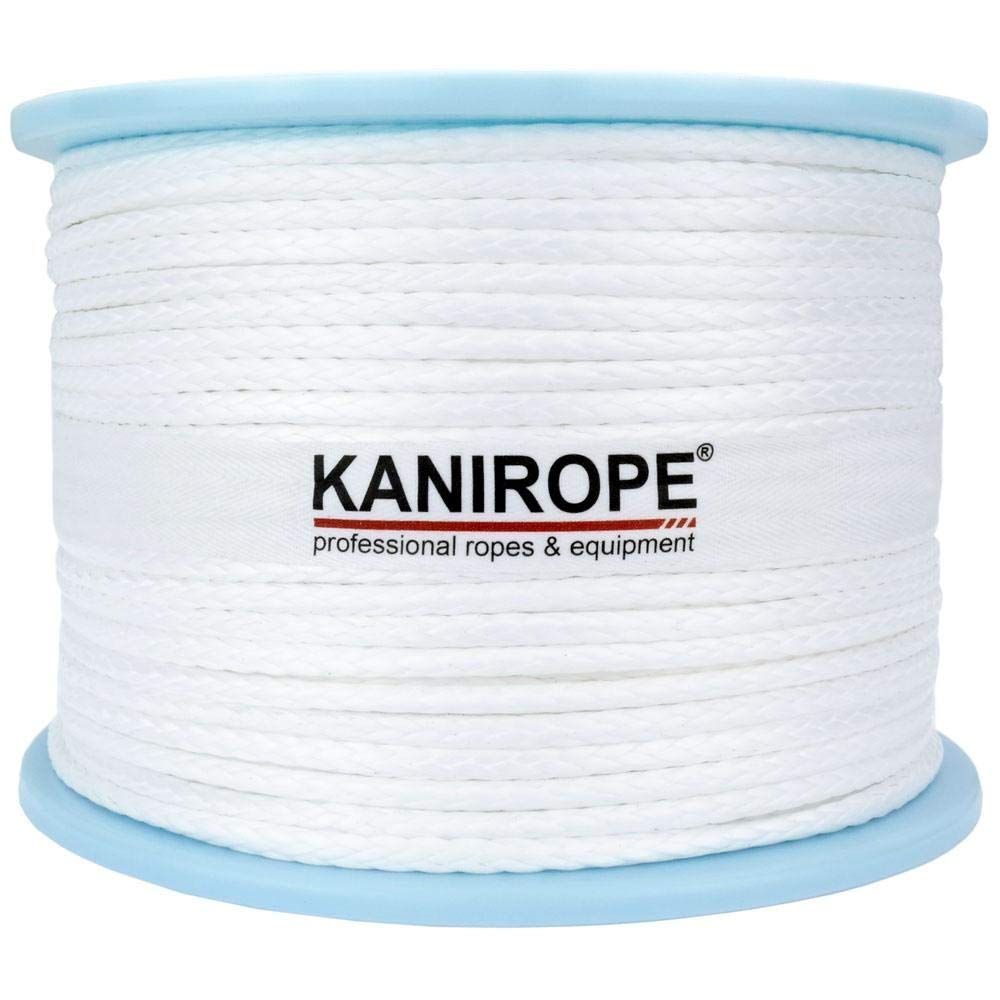 Kanirope® Dyneema Seil PRO 4mm 100m Weiss 12-fach geflochten SK78 verstreckt beschichtet 100m Weiss,