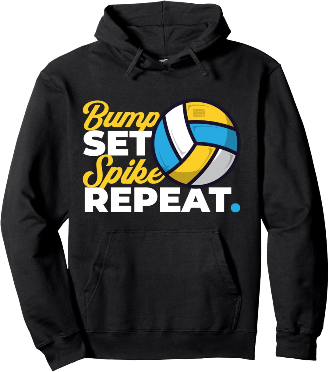Bump Set Spike Repeat Volleyball Spieler Spiker Setter Girls Pullover Hoodie