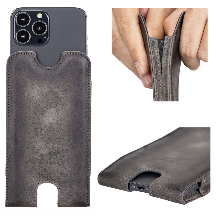 Solo Pelle Lederhülle für das iPhone 14 Plus + 14 Pro Max und alle Geräte bis 6.7 Zoll Case Leder Hü