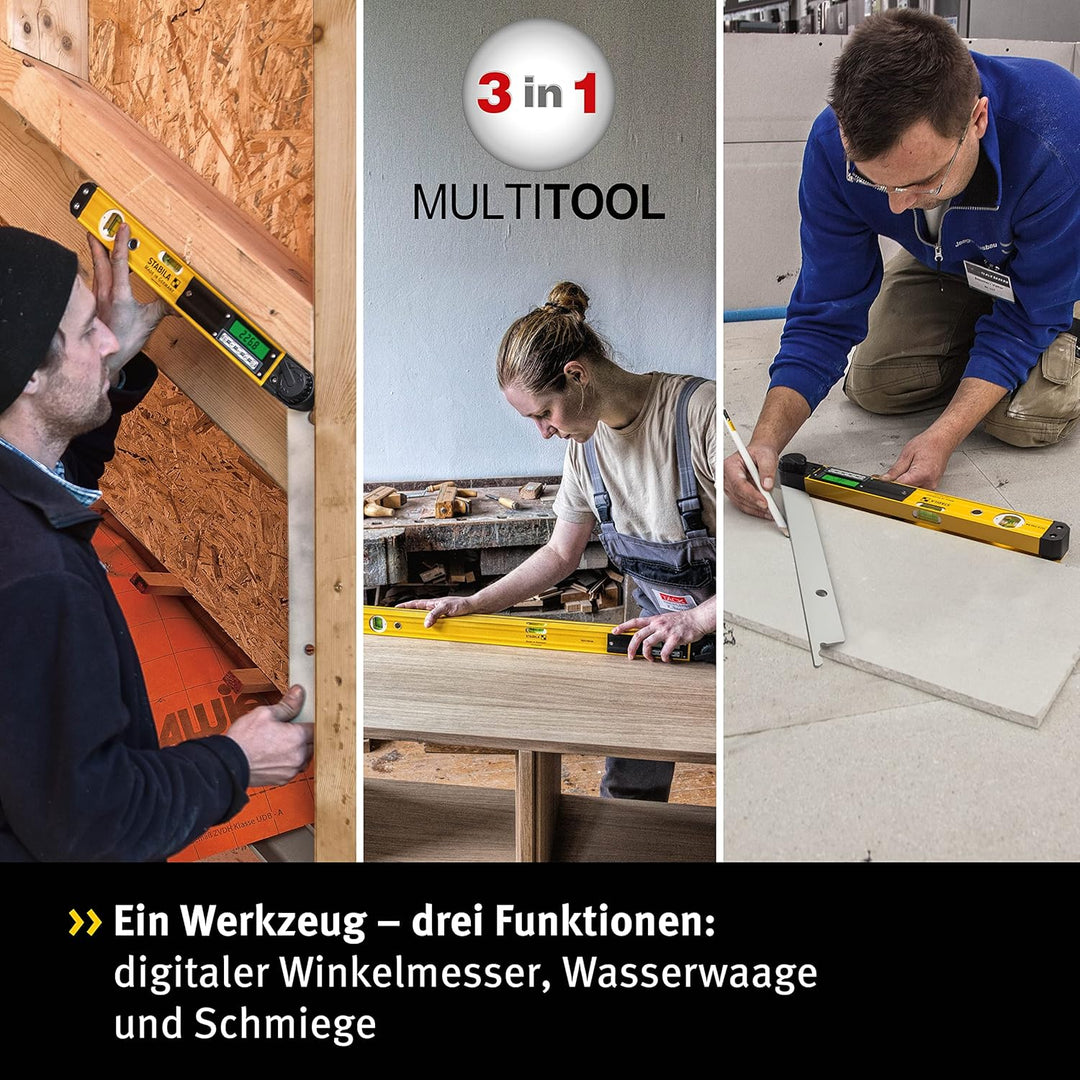 STABILA Elektronischer Winkelmesser TECH 700 DA, 45 cm, 1 Digital-Display, Messbereich: 0° – 270°, A