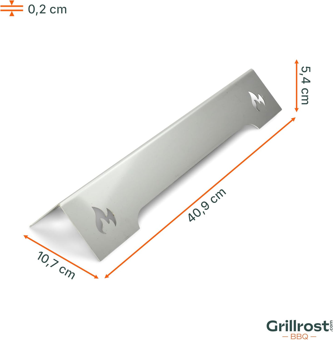 Grillrost.com Das Original Edelstahl Aromaschiene für Rösle - Brennerabdeckung für Videro G2 G3 G4 G
