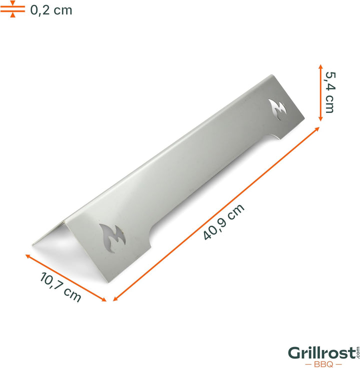 Grillrost.com Das Original Edelstahl Aromaschiene für Rösle - Brennerabdeckung für Videro G2 G3 G4 G
