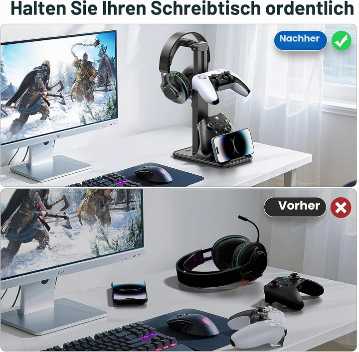 Controller Halter &amp; Headset Halterung, universeller Controller Ständer für Telefon/Headset/Gaming Co
