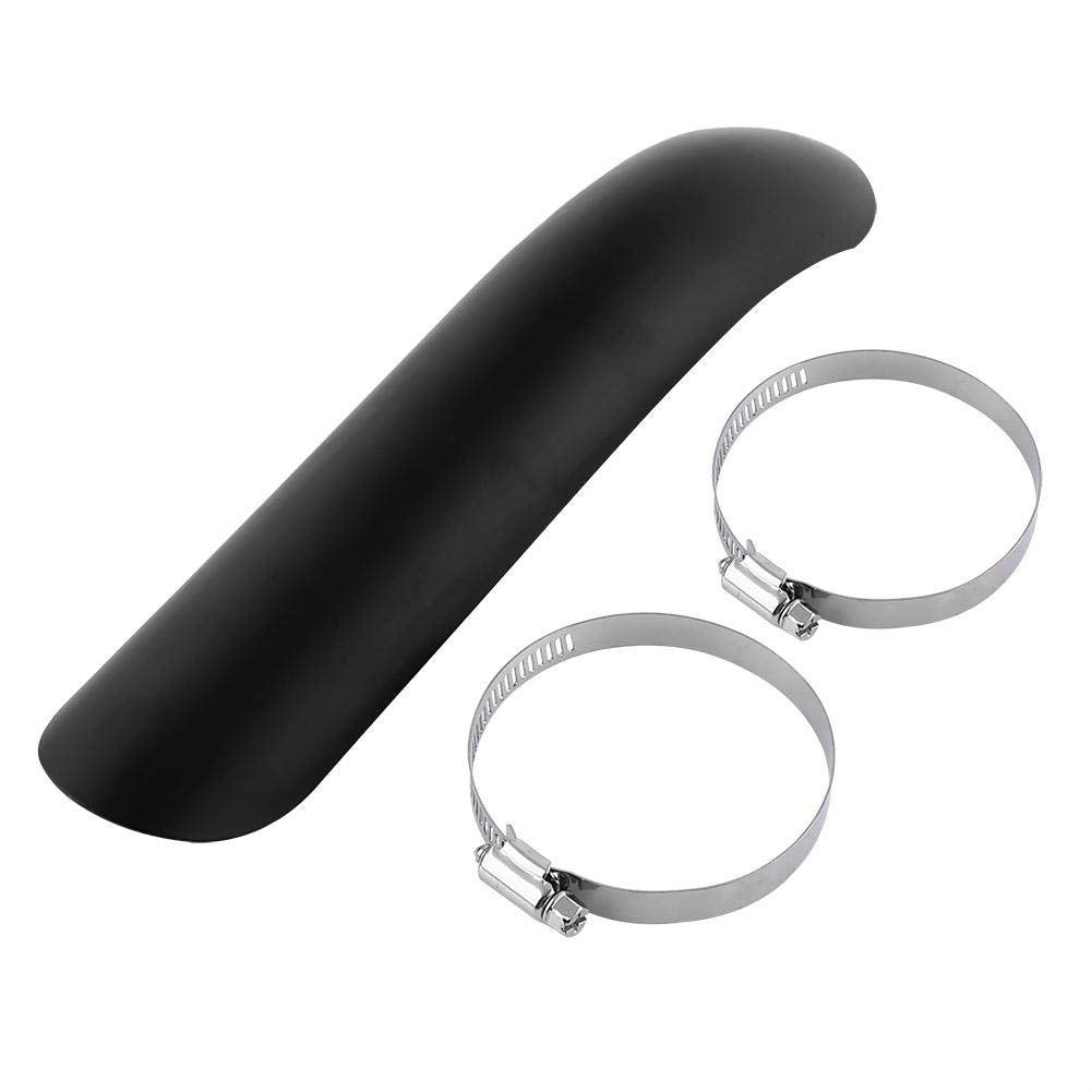 Keenso Motorrad Auspuff Schalldämpfer Hitzeschild Stahl Kurven Auspuff Rohr Abdeckung(Schwarz), Schw