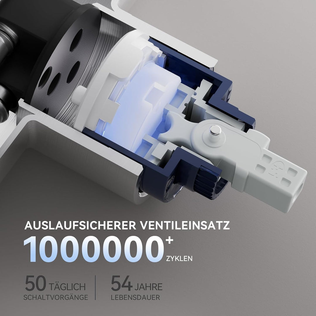 CECIPA Hochdruck Wasserhahn Küche Ausziehbar, Küchenarmatur mit Brause Zwei Wasserstrahlarten, Einhe