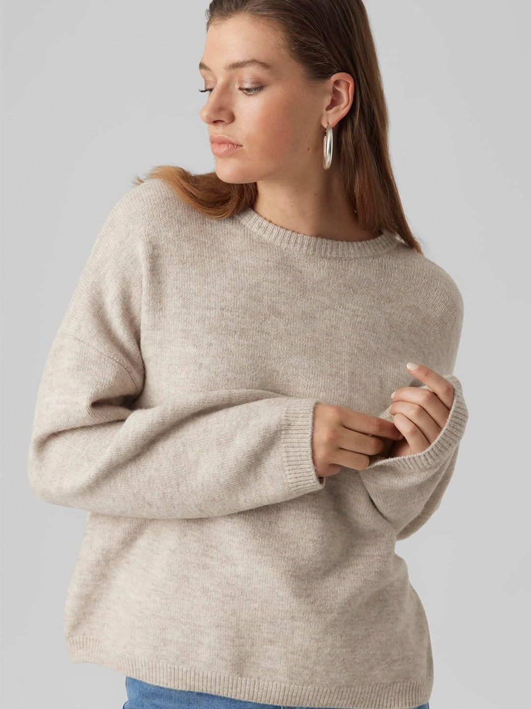 VERO MODA Female Strickpullover VMGEMMA Pullover L Plaza Taupe, L Plaza Taupe
