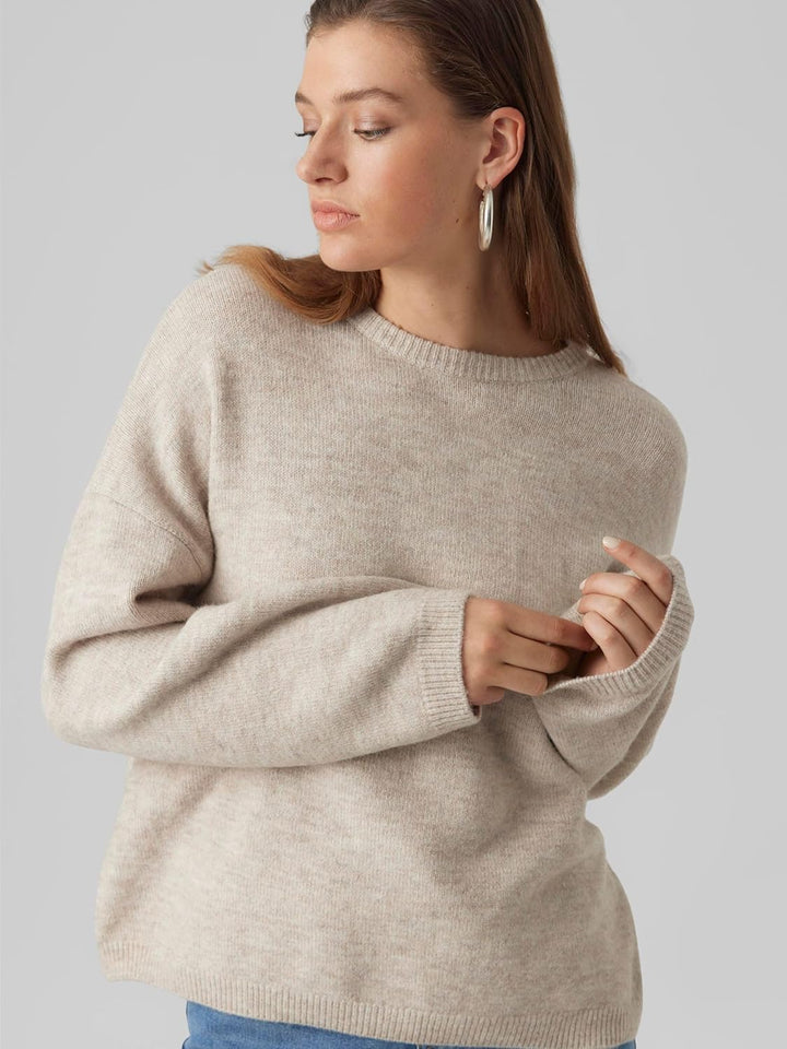 VERO MODA Female Strickpullover VMGEMMA Pullover L Plaza Taupe, L Plaza Taupe