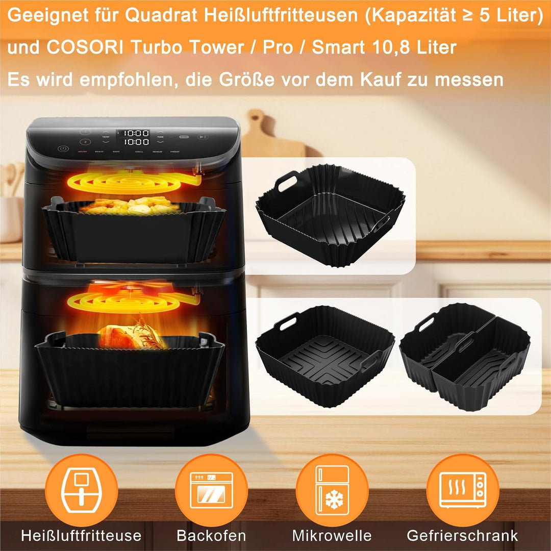 Heissluftfritteuse Zubehör - Airfryer Zubehör für COSORI 5,5L 6L 6,2L Turbo Tower Pro Smart 10,8L, N