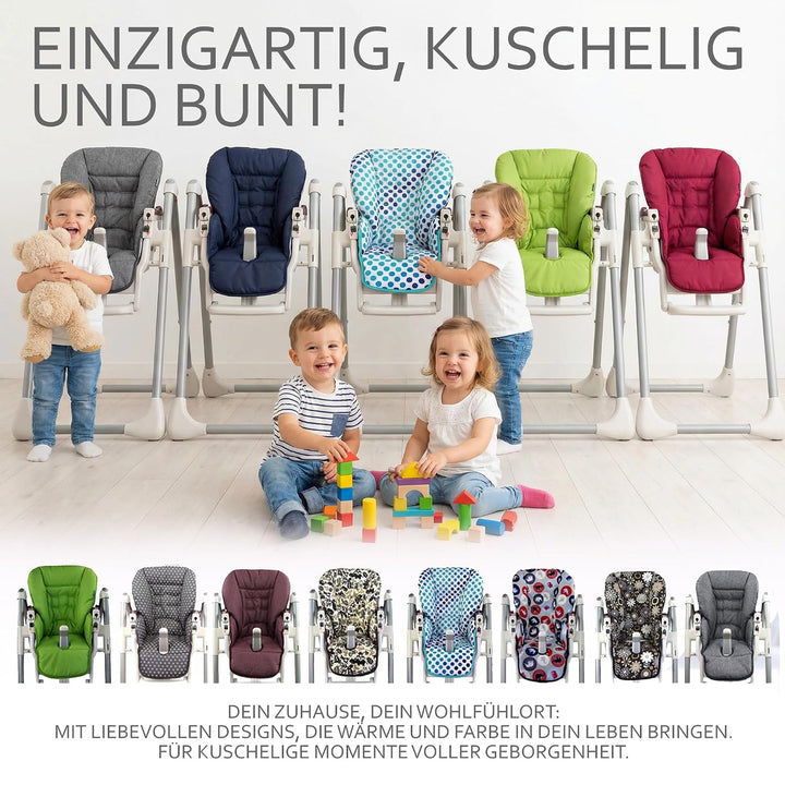 Sitzkissen Ersatzbezug für Peg Perego Prima Pappa Diner *20 FARBEN* (Grüne Elefanten), Grüne Elefant